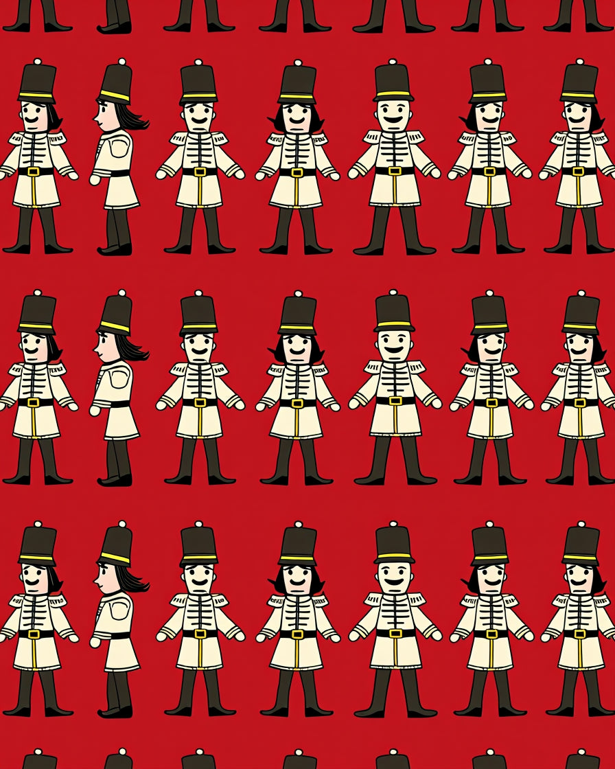 Crimson Nutcracker Soldier Repeat Rug