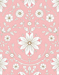 Pink Floral Garden Medallion Rug