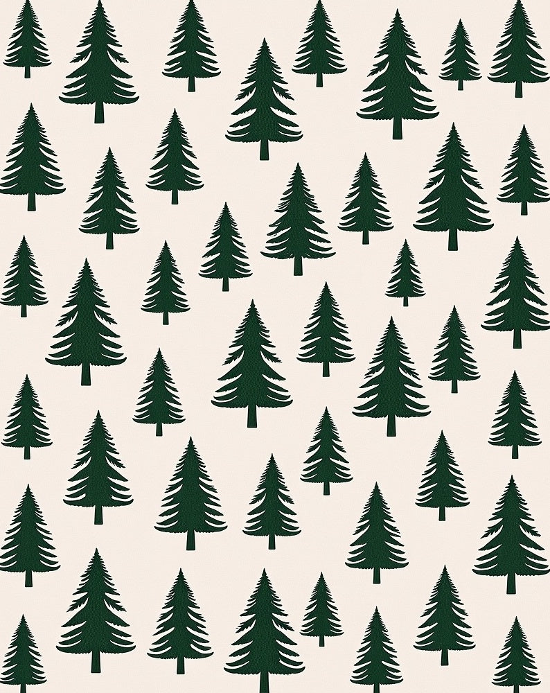 Dark Green Pine Forest Repeating Arrangement Rug
