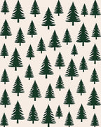 Dark Green Pine Forest Repeating Arrangement Rug