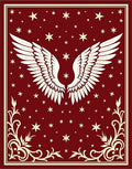 Crimson Angelic Wings Starry Night Rug