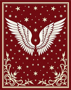 Crimson Angelic Wings Starry Night Rug