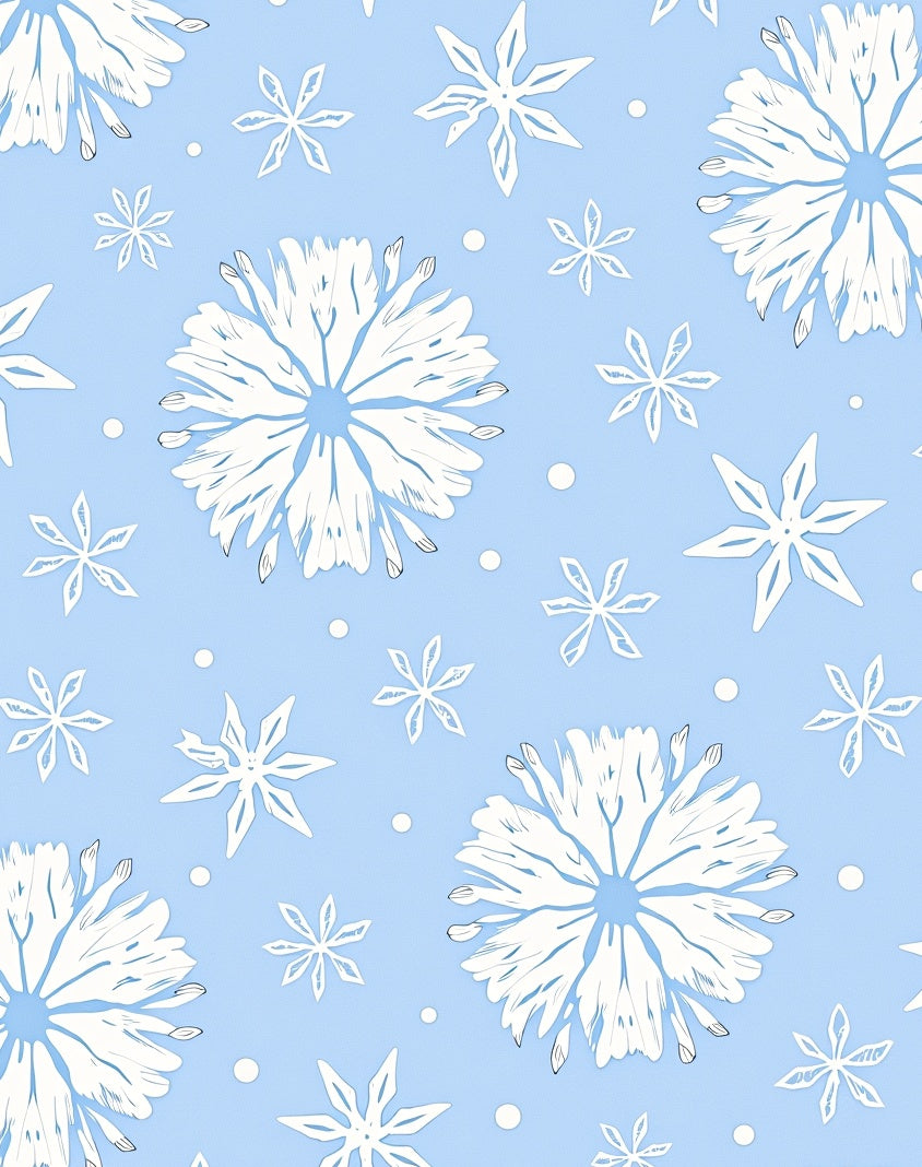 Winter Sky Snowflake Pattern Rug