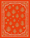 Golden Floral Boughs Medallion Border Rug