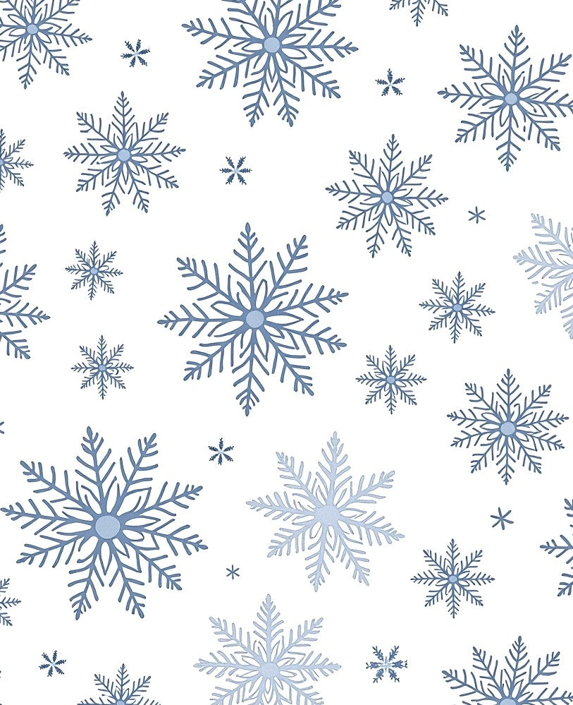 Light Blue Snowflake Scatter Rug