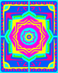 Vibrant Geometric Starburst Mandala Rug