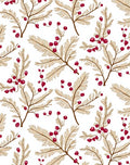 Crimson Berry Twig Natural Branch Rug