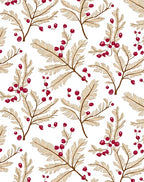 Crimson Berry Twig Natural Branch Rug