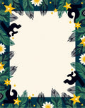 Dark Teal Jungle Star Bloom Rug