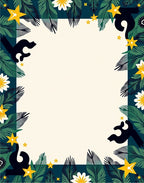 Dark Teal Jungle Star Bloom Rug