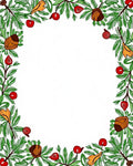 Green Berry Branch Acorn Border Rug