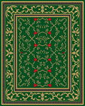 Art Deco Emerald Green Floral Scroll Rug