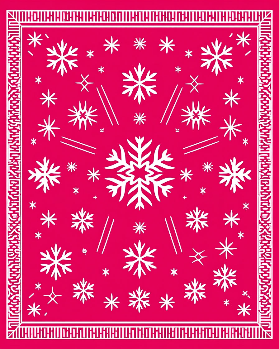 Pink Snowflake Winter Wonderland Scatters Rug