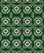 Art Nouveau Emerald Crest Floral Rug