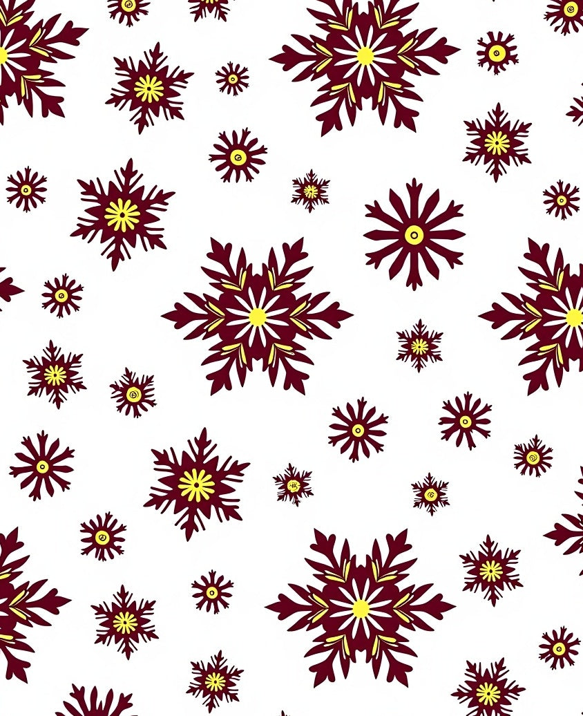 Crimson Yellow Snowflake Cascade Rug