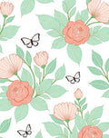 Coral Blossom Butterfly Garden Meadow Rug