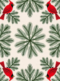 Crimson Cardinal Evergreen Border Rug