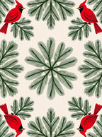 Crimson Cardinal Evergreen Border Rug