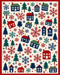 Whimsical Winter Village Snowflake House Rug