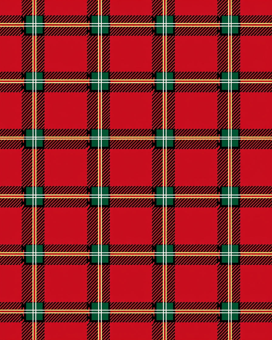 Classic Red Green Tartan Plaid Rug