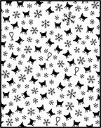 Whimsical Black Fox Snowflakes Heart Rug