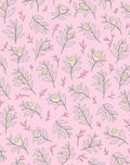 Soft Pink Floral Branches Whimsical Rug