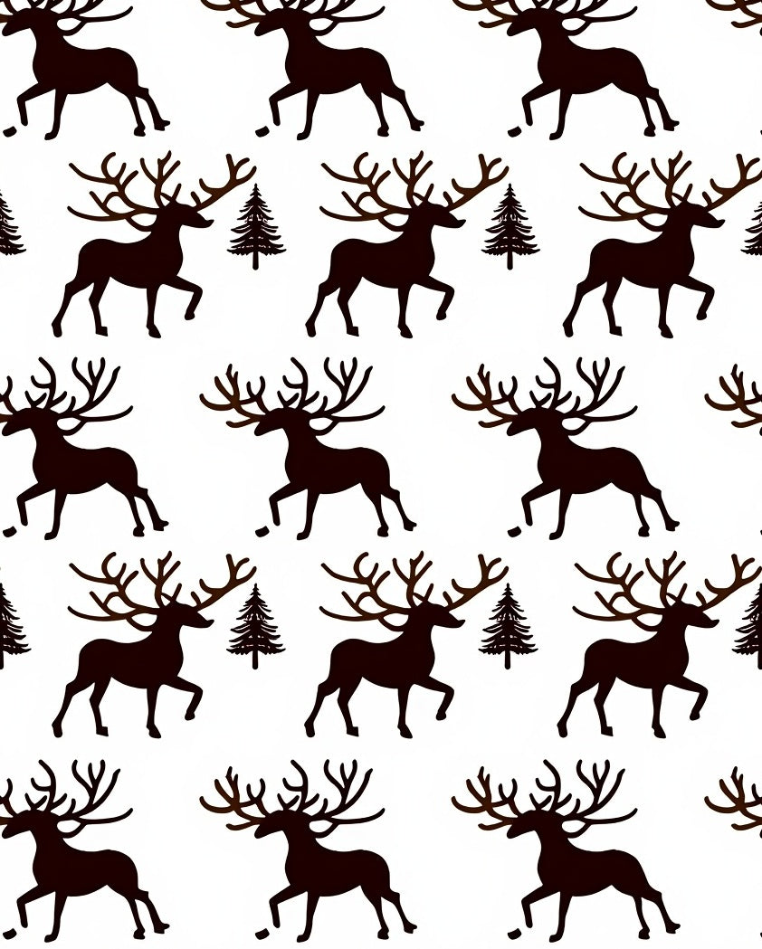 Dark Stag Forest Woodland Repeat Rug