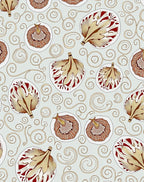 Golden Crimson Seed Pod Scrolls Rug