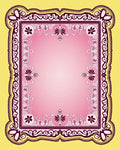 Ornate Pink Floral Bordered Rug