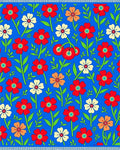 Vibrant Red White Orange Floral Garden Rug