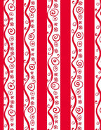 Crimson Red White Whimsical Stripes Rug