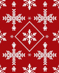 Red White Snowflake Lattice Rug