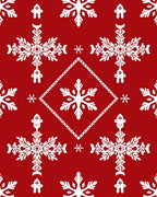 Red White Snowflake Lattice Rug