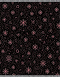 Pink Snowflake Scatter Black Cosmic Rug