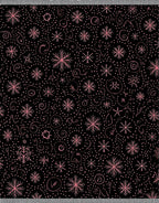 Pink Snowflake Scatter Black Cosmic Rug