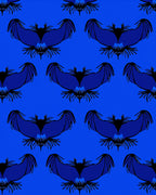 Gothic Blue Bat Repeat Rug