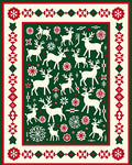 White Reindeer Christmas Festive Border Rug