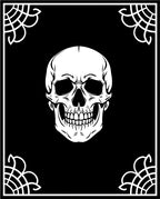 Gothic White Skull Black Spiderweb Rug