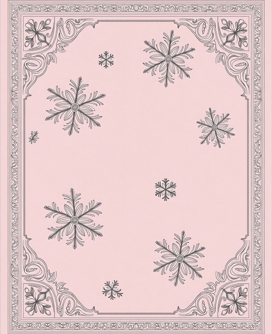 Winter Wonderland Snowflake Pink Rug
