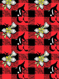 Red Black Gingham Floral Horse Rug