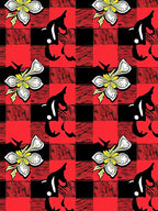 Red Black Gingham Floral Horse Rug