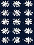 White Snowflake Navy Repeat Rug
