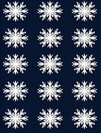 White Snowflake Navy Repeat Rug