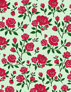 Crimson Rose Garden Vines Rug