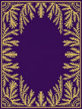 Golden Fern Bordered Purple Rug