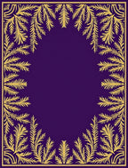 Golden Fern Bordered Purple Rug