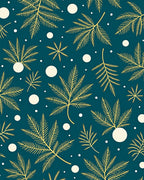 Golden Fern Circles Teal Rug