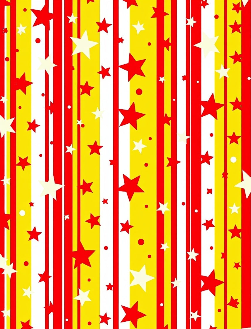 Crimson Yellow Starburst Stripes Rug