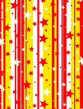 Crimson Yellow Starburst Stripes Rug