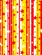 Crimson Yellow Starburst Stripes Rug